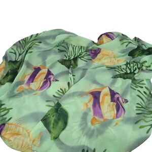 Tropical Print Sheer Scarf Cover up.  42" x 58" Moem